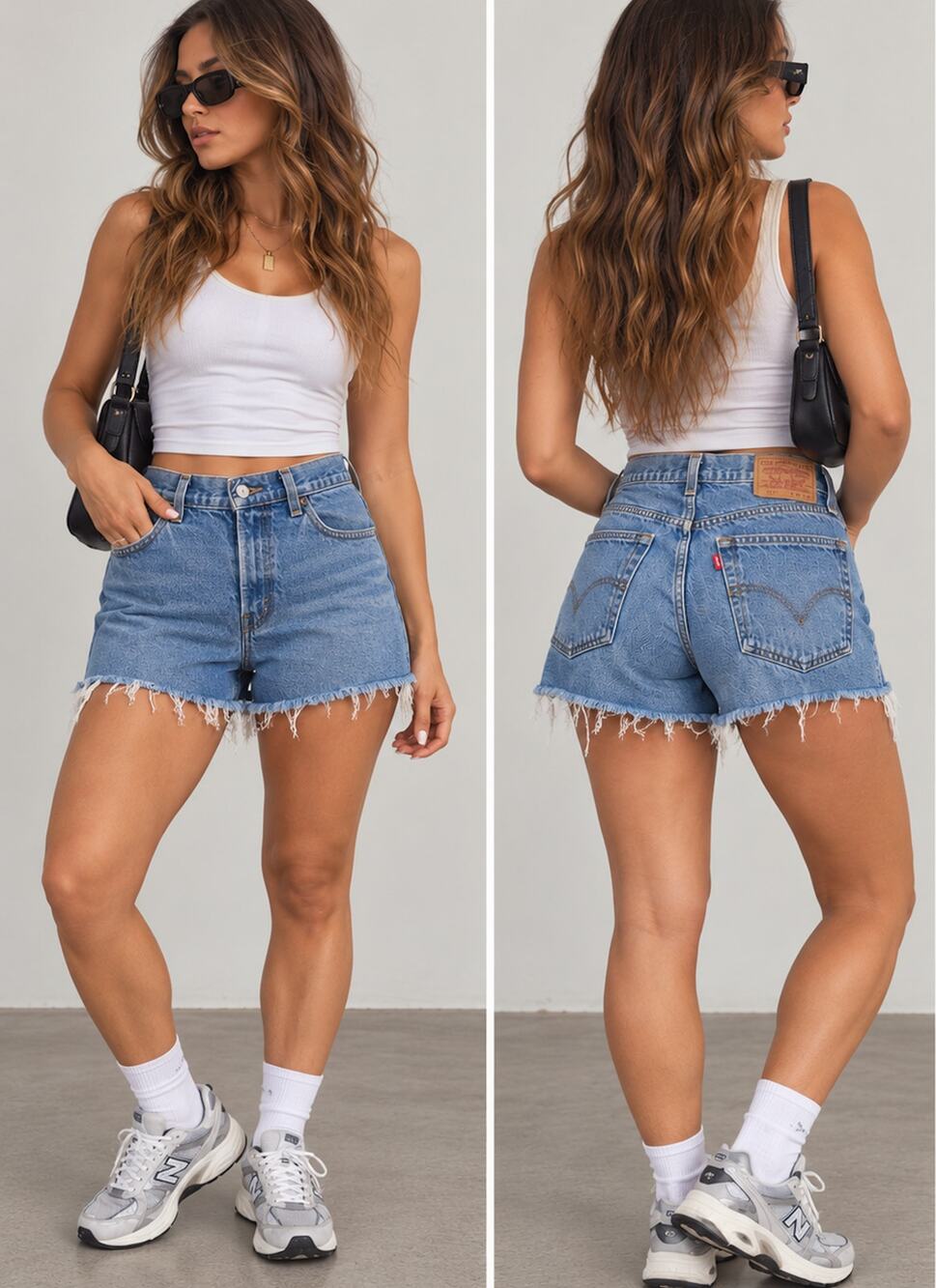 Levi's 517 Cut Off Denim Shorts W38 Blue Orange Tab Raw Hem Distressed Jorts